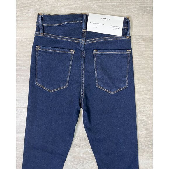 Frame Ali High Rise Cigarette Skinny Dark Rise Denim Jeans NWT Sz 26 - Picture 7 of 12